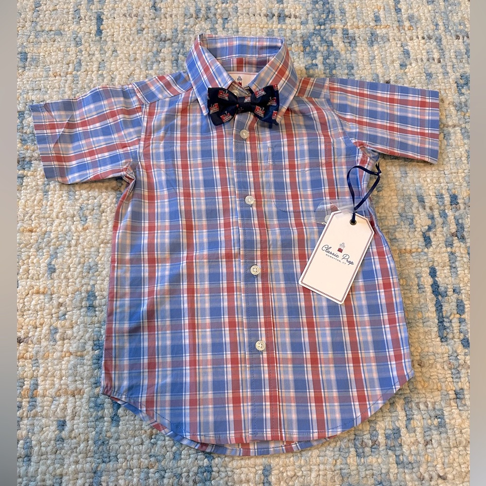 2t boy button up short sleeve polo Easter Sunday Wedding
